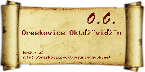 Oreskovics Oktávián névjegykártya